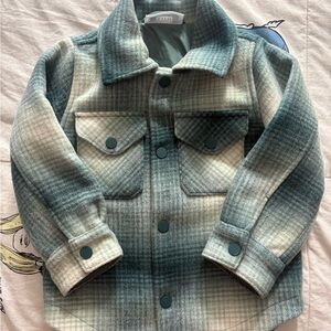 Kith Kids Plaid Jean Jacket - Green and Cream